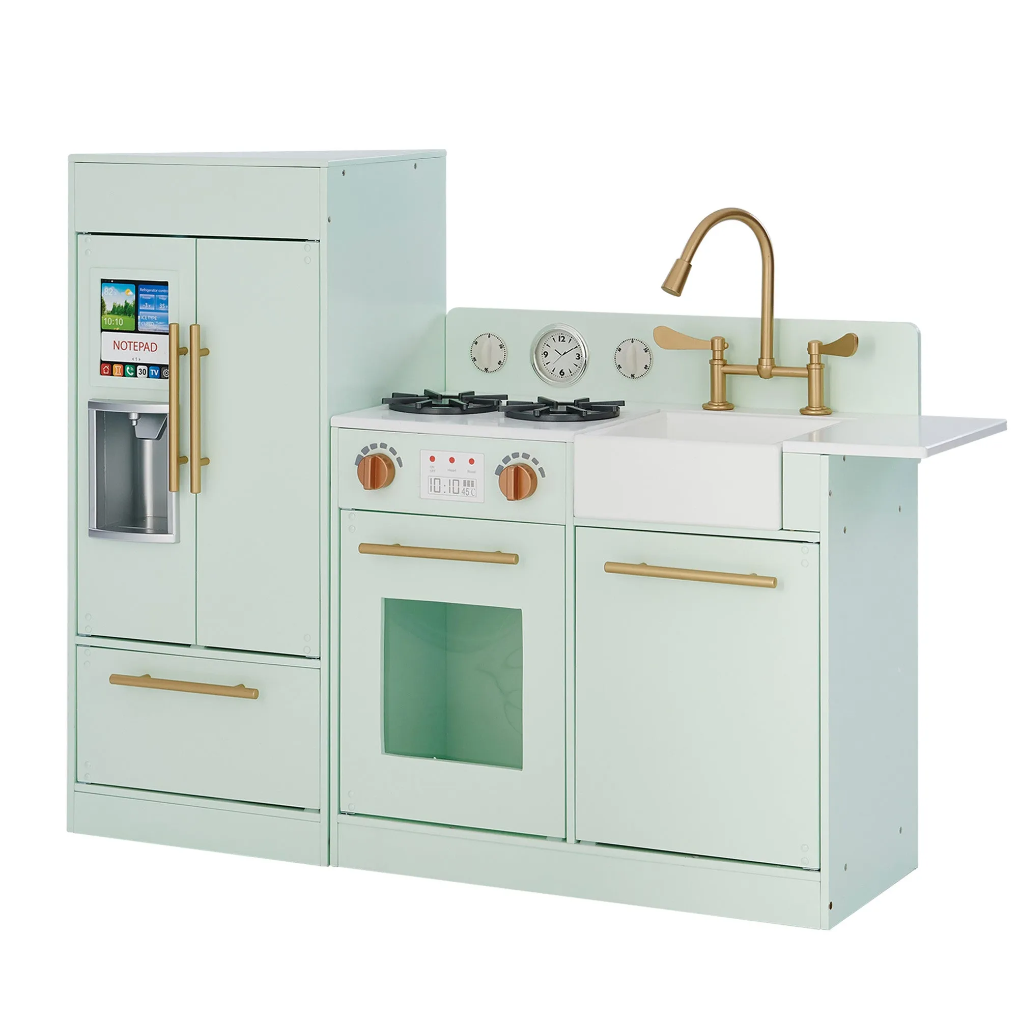 Little Chef Charlotte Modern Play Kitchen, Mint/gold