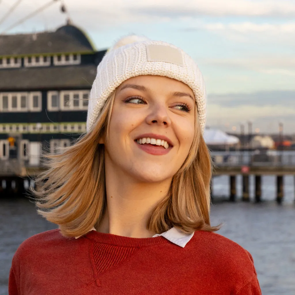 Natural Monochrome Pom Beanie