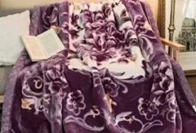 OMAJA HOME Mink Reversible Double Ply Floral Design Double Bed Embossed Blanket for Heavy Winter with a Fancy Bag Packing (Multicolor) Pack of 1