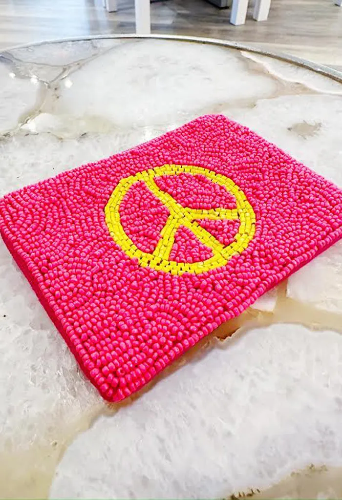 Peace Out Change Purse-Pink