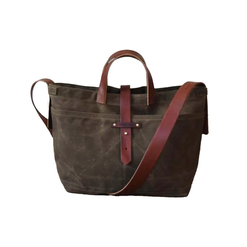 Peg and Awl Tote Bag - Waxed Canvas Tote