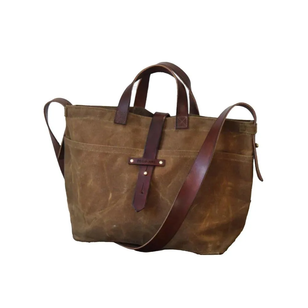 Peg and Awl Tote Bag - Waxed Canvas Tote