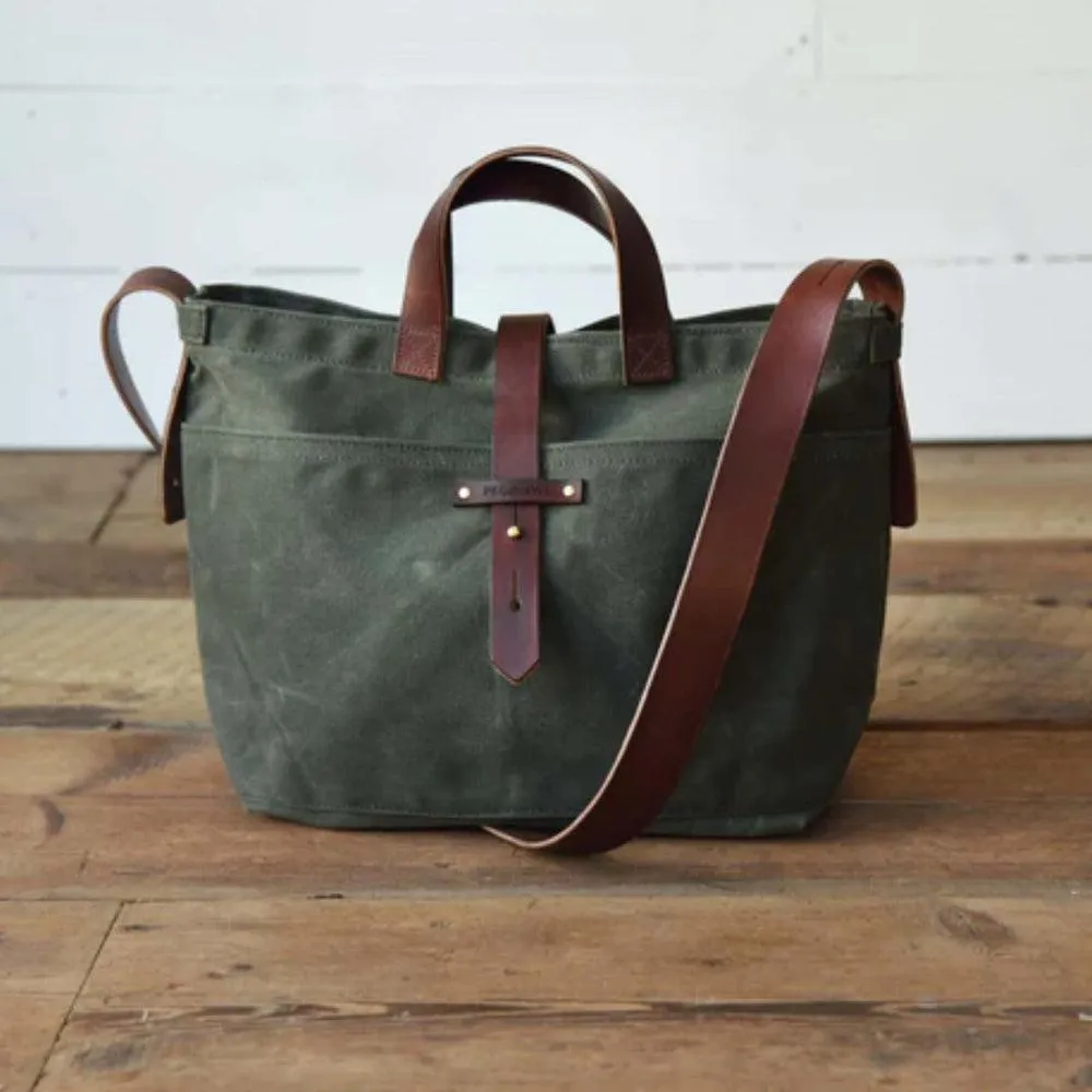 Peg and Awl Tote Bag - Waxed Canvas Tote