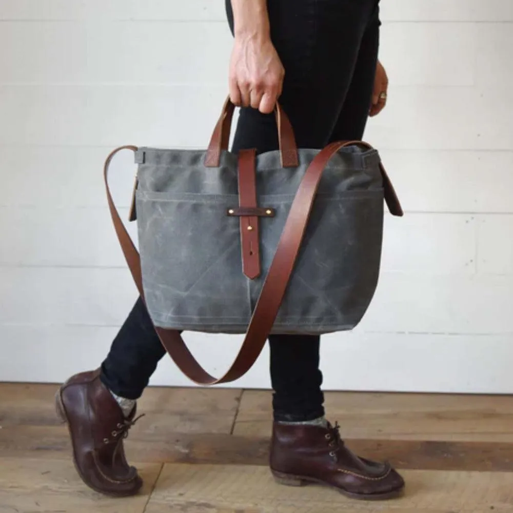 Peg and Awl Tote Bag - Waxed Canvas Tote