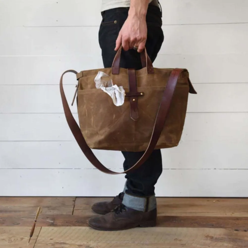 Peg and Awl Tote Bag - Waxed Canvas Tote