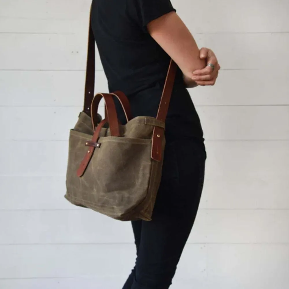 Peg and Awl Tote Bag - Waxed Canvas Tote