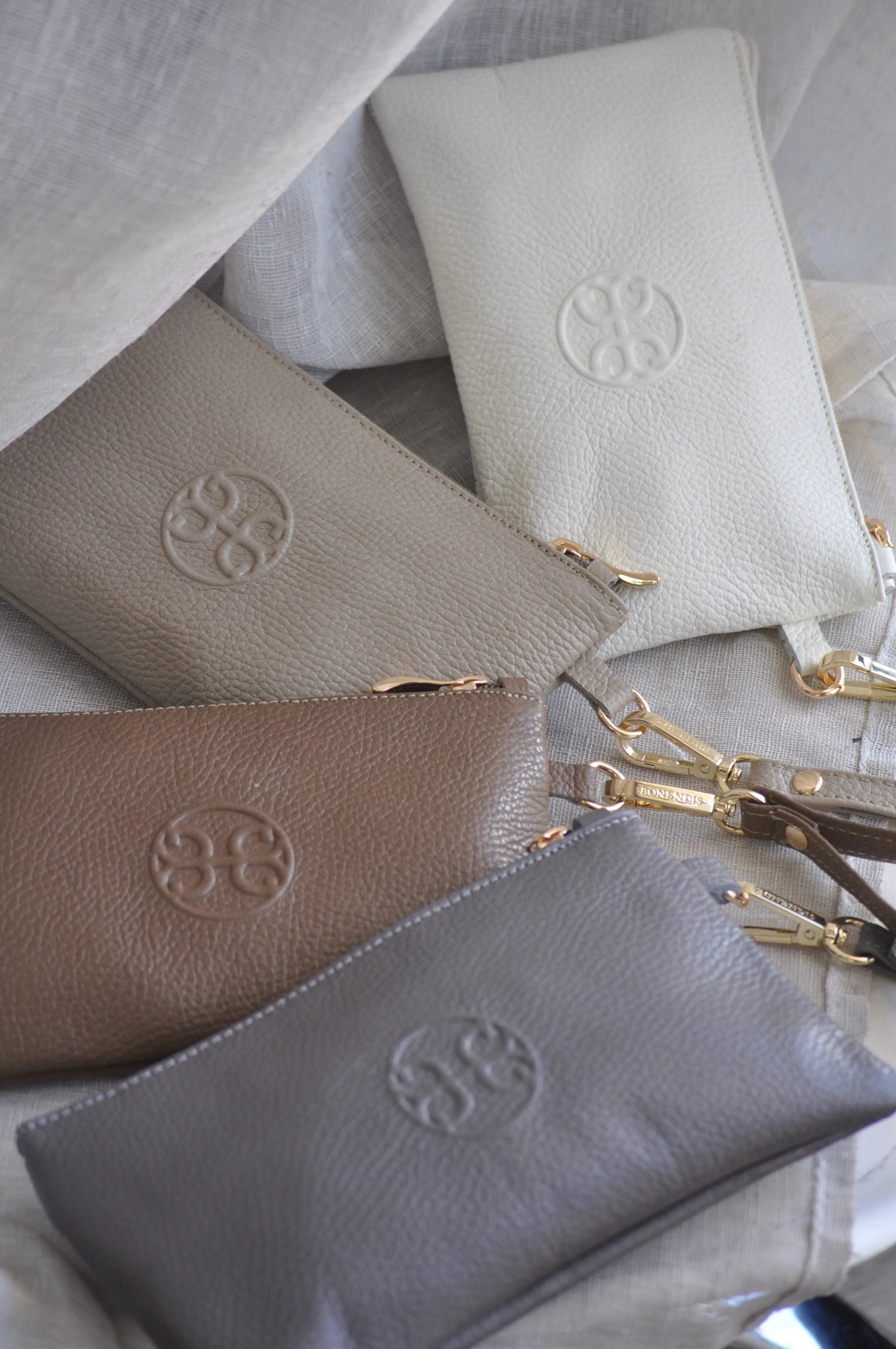 Polly Leather  Pouch - Ash