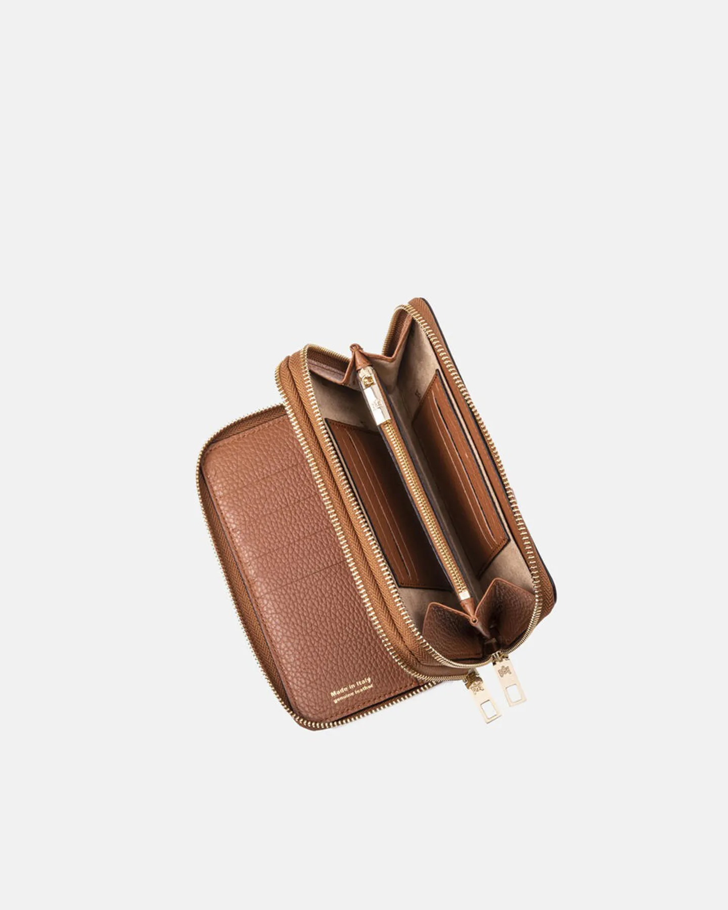 PORTAFOGLIO DOPPIO ZIP AROUND - CARAMEL