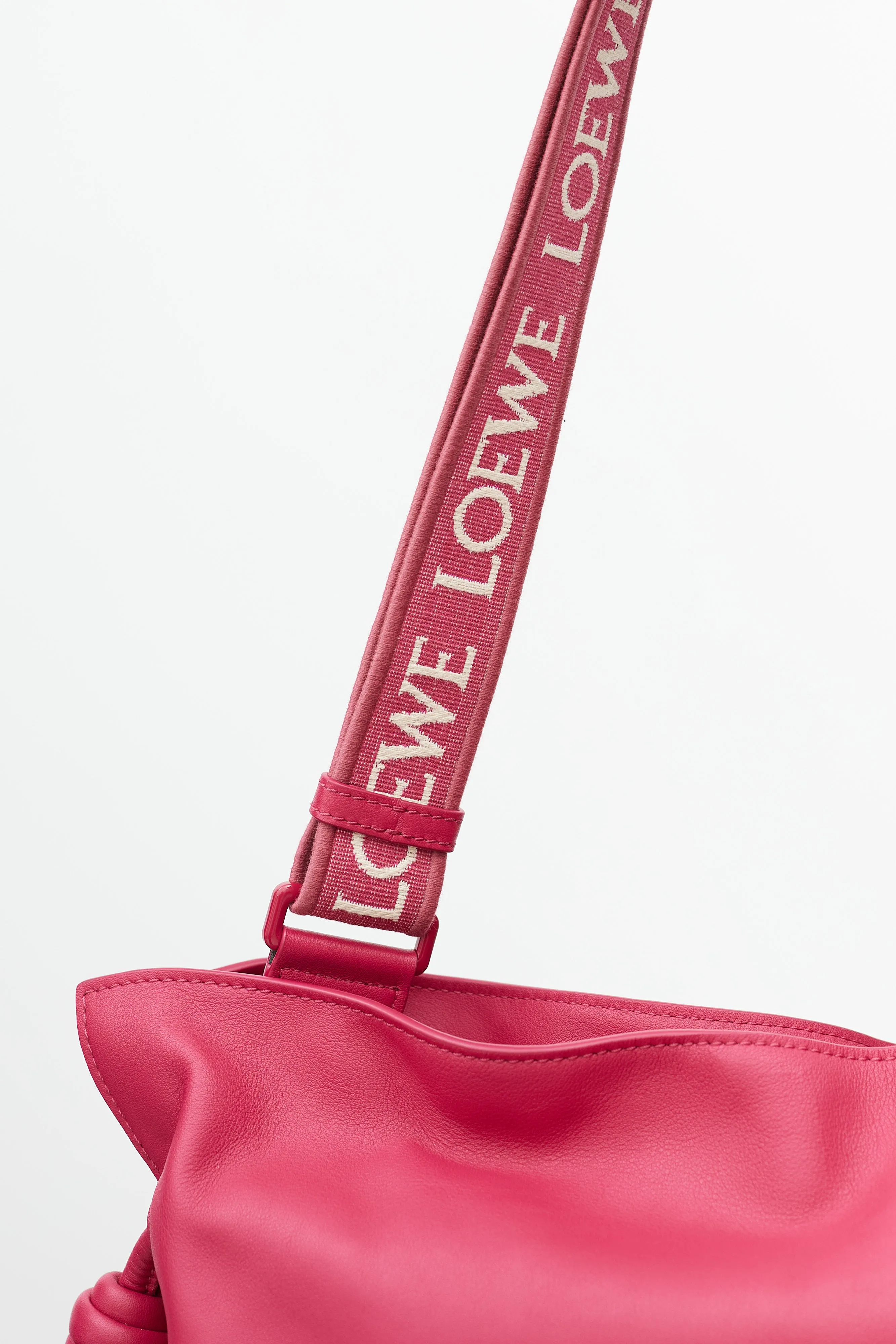 Pre-Spring 2023 Fuchsia Leather Medium Flamenco Clutch Bag