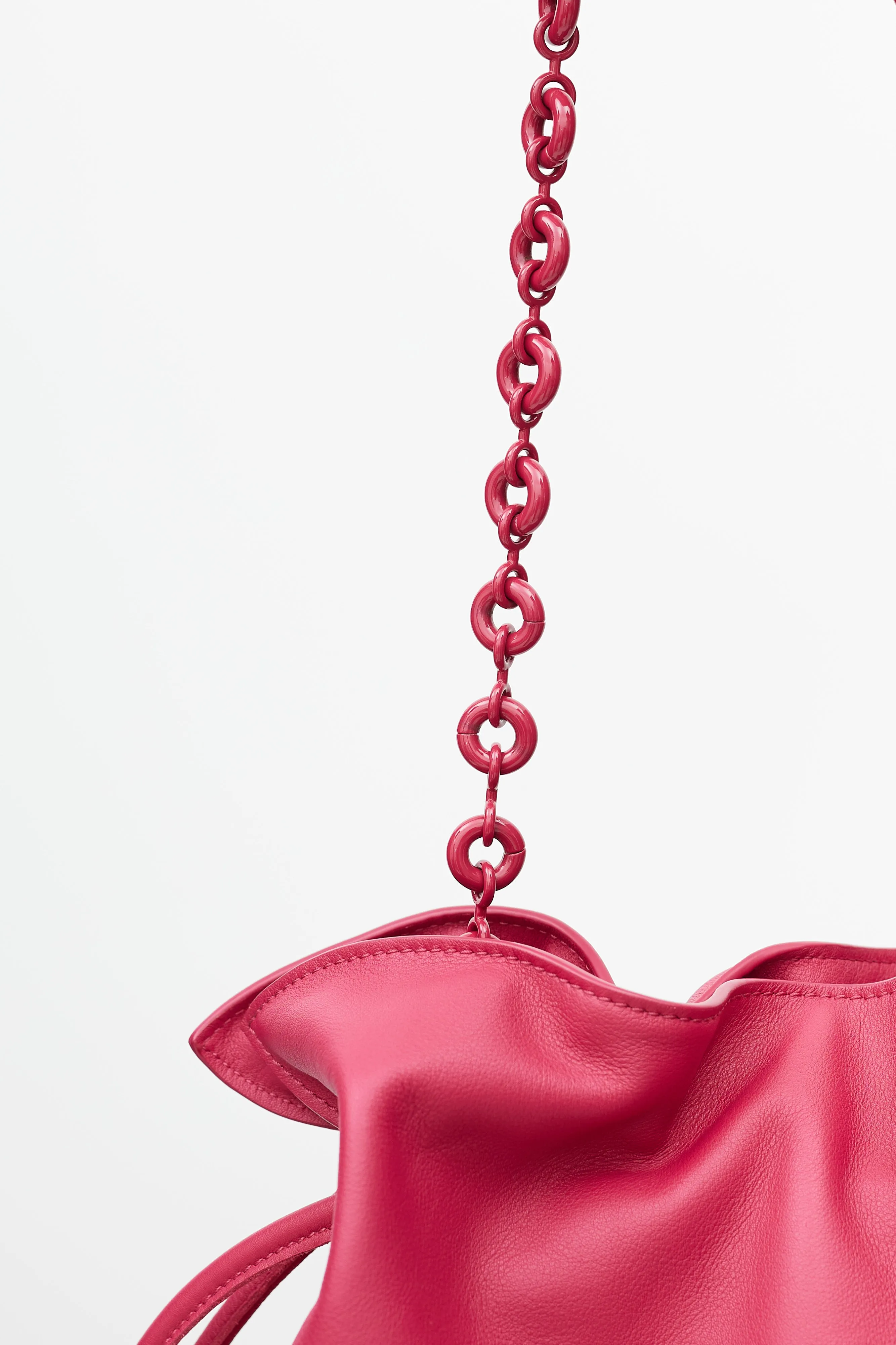 Pre-Spring 2023 Fuchsia Leather Medium Flamenco Clutch Bag