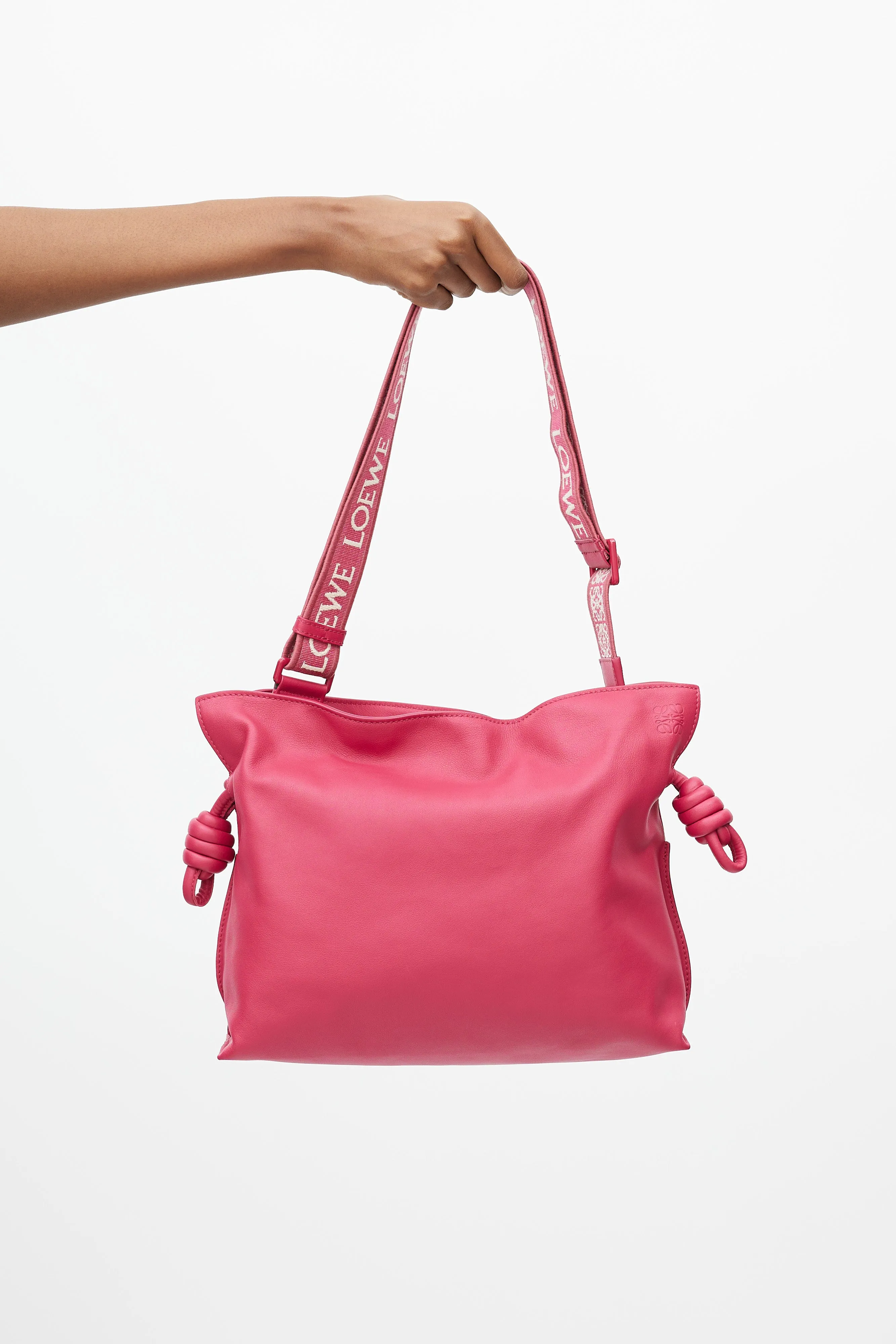 Pre-Spring 2023 Fuchsia Leather Medium Flamenco Clutch Bag