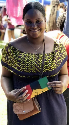 RBG Flag w/ Yellow Fist Ladies Leather Wallet