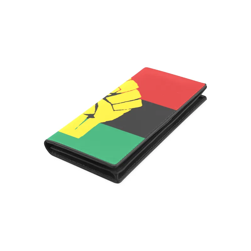 RBG Flag w/ Yellow Fist Ladies Leather Wallet