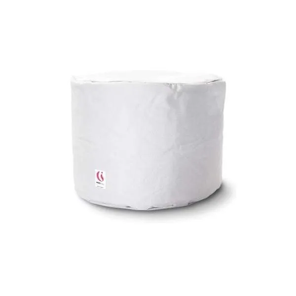 Round Ottoman Outdoor Bean Bag - White