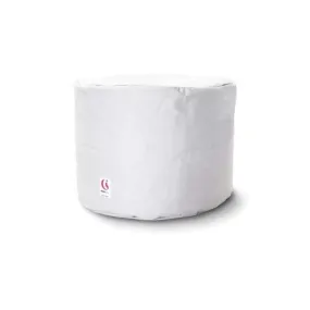 Round Ottoman Outdoor Bean Bag - White