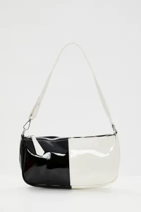 Stripe Half And Half Monochrome Under Arm Bag