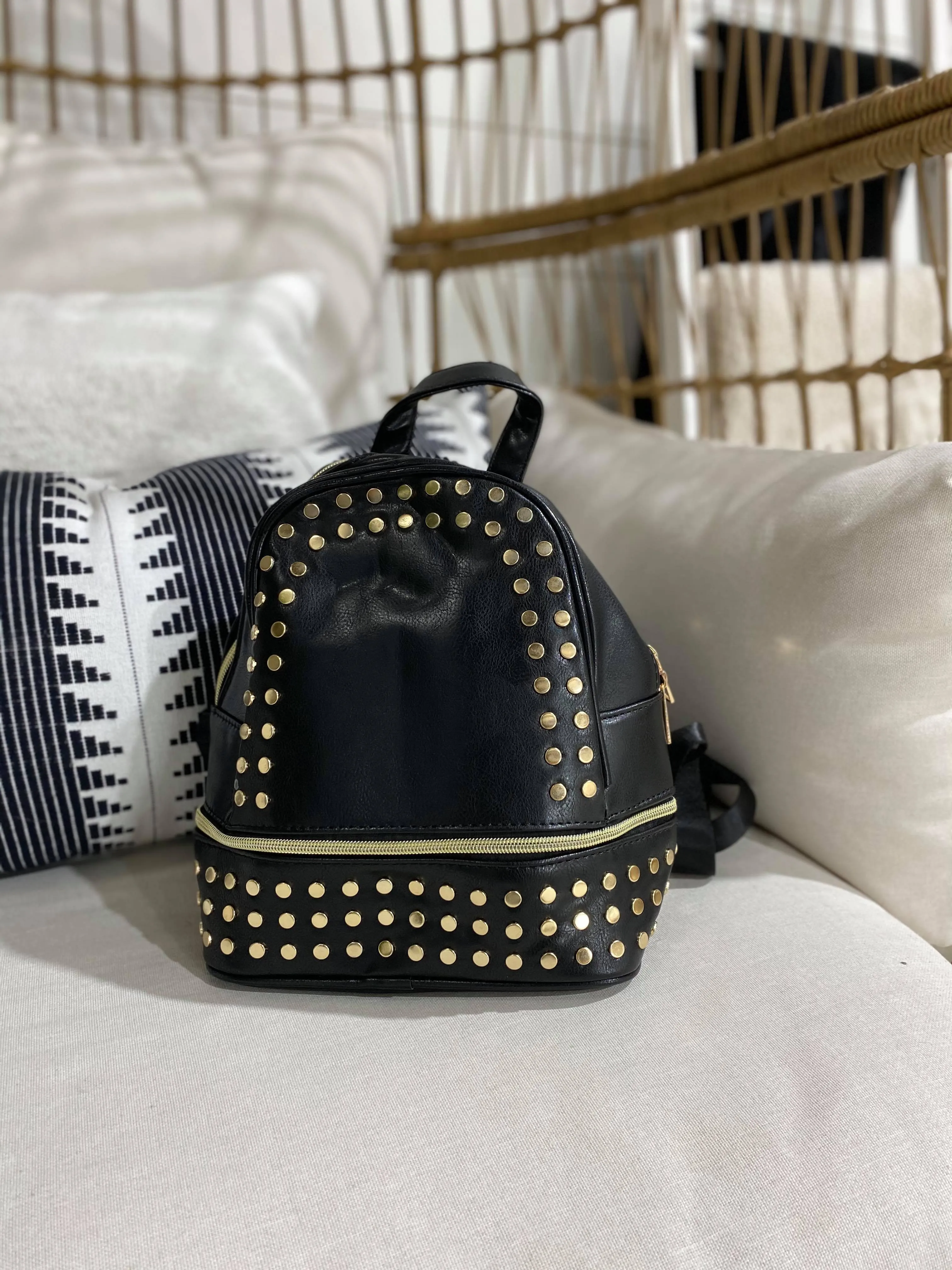 Studded Black Backpack