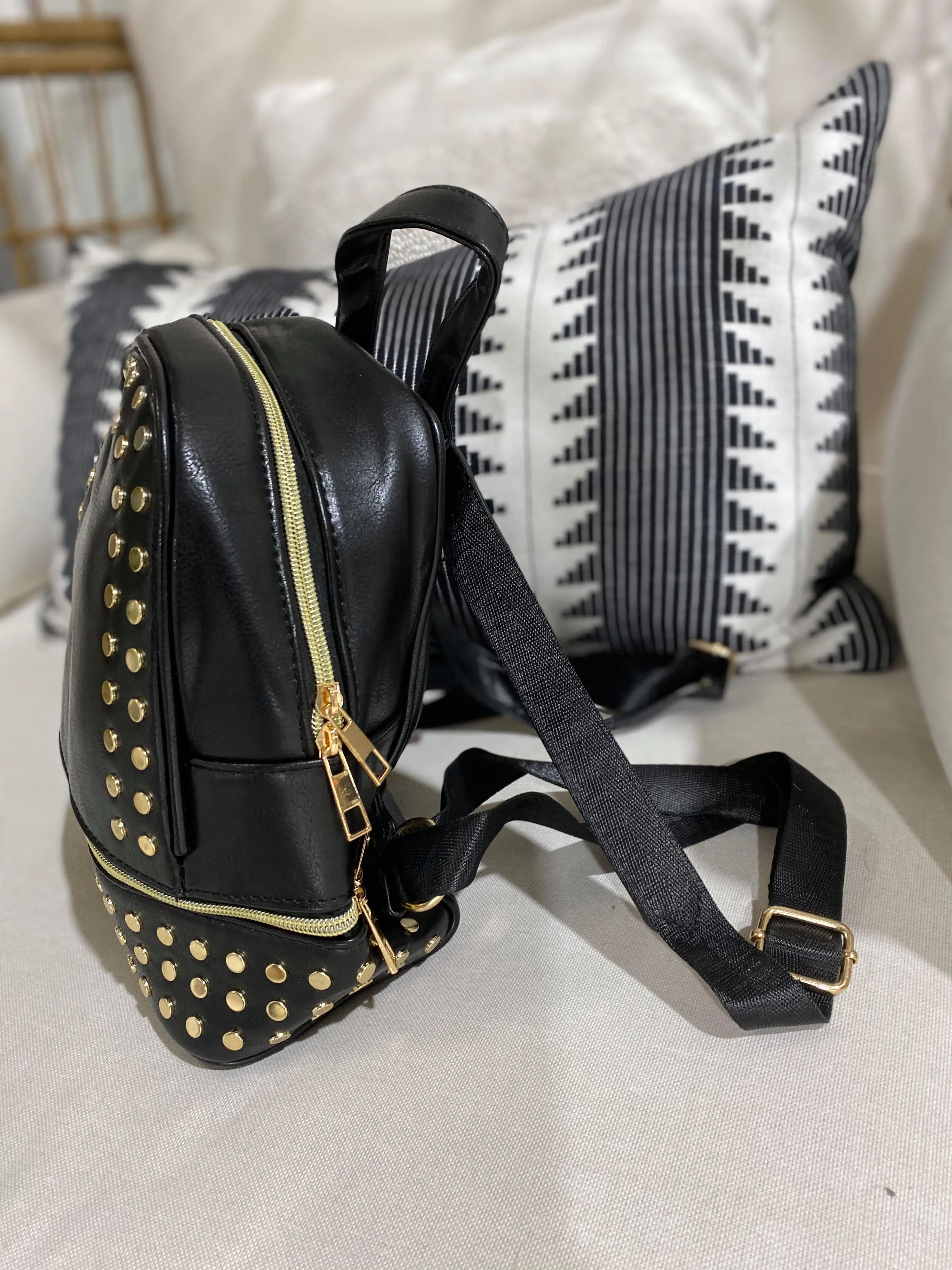 Studded Black Backpack