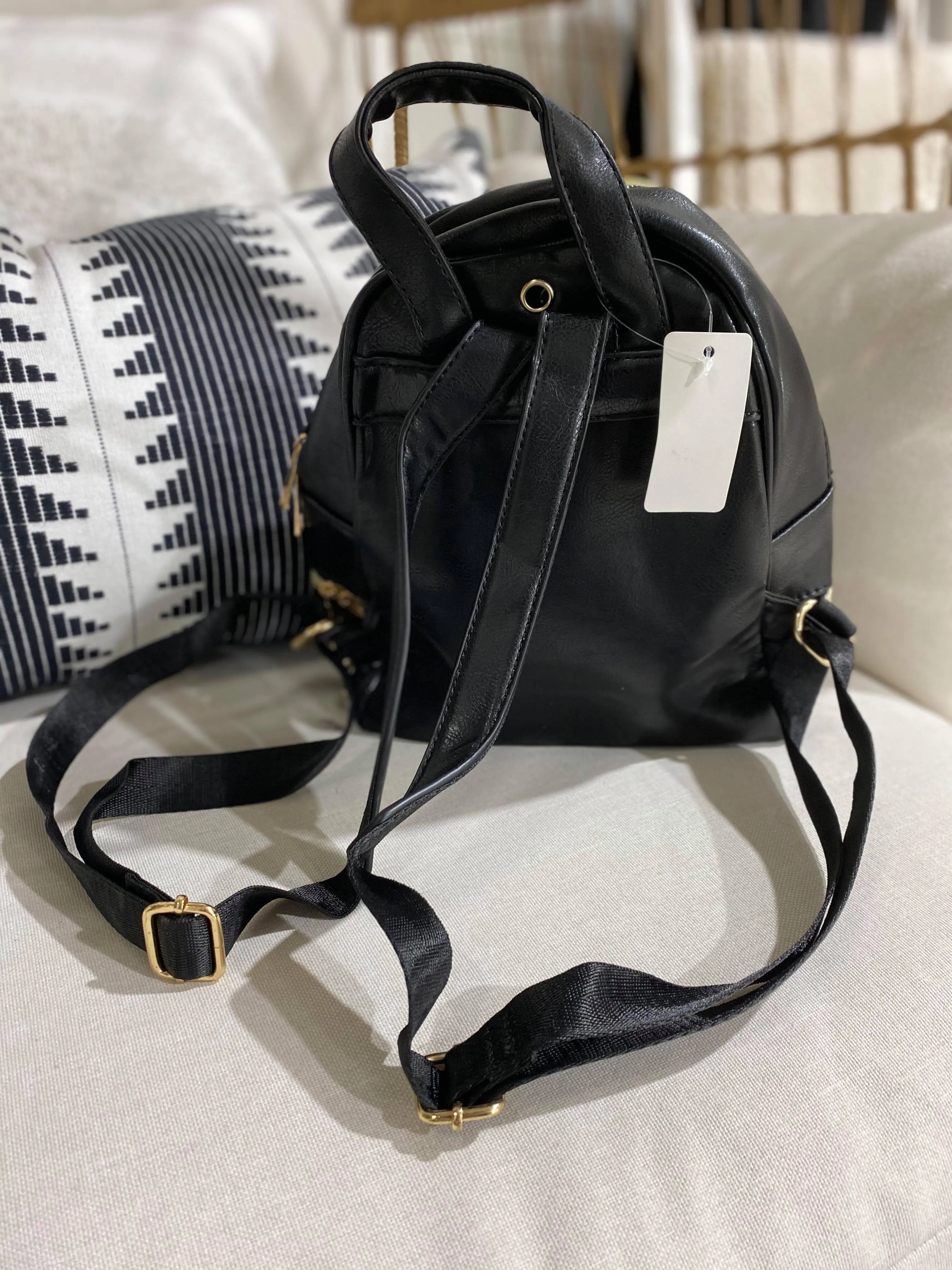 Studded Black Backpack