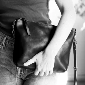 Summer Seconds Sale - Crossbody Bag with Monogram - Slouchy Black No. 1
