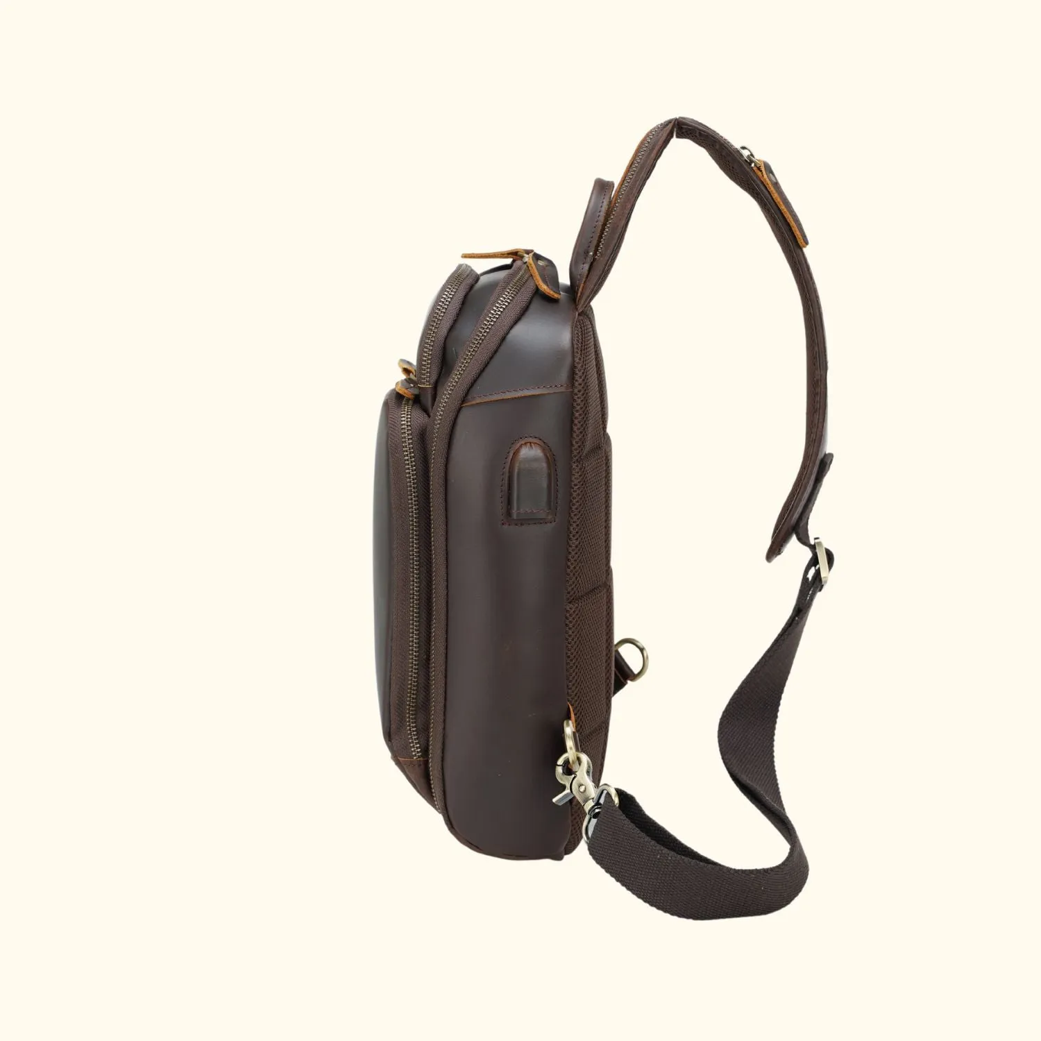 The Trailblazer Trekker - Vintage Leather Tablet Chest Pack