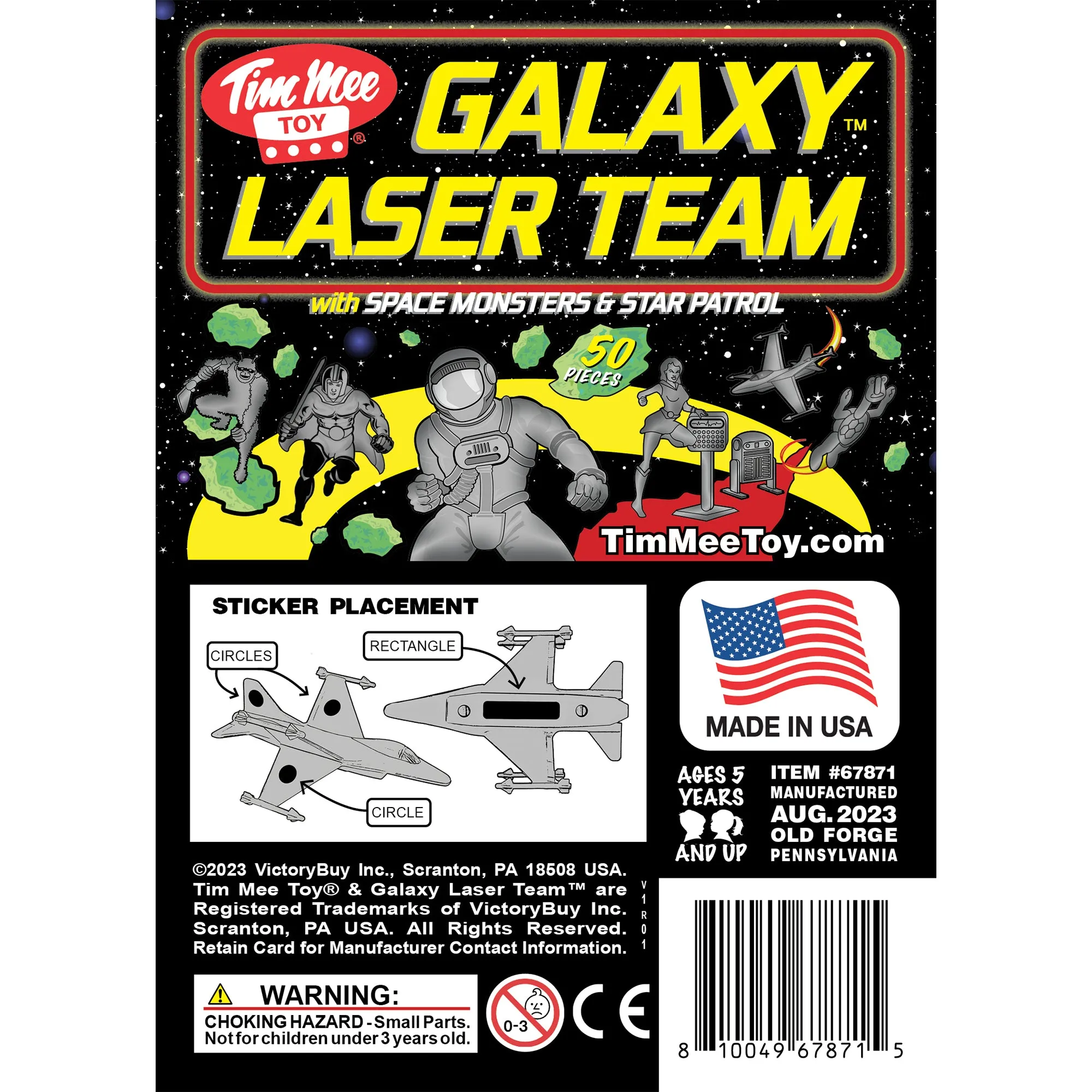 TimMee Galaxy Laser Team SPACE Figures - Black vs Silver 50pc Set - Made in USA