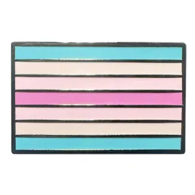 Transfeminine Pride Flag Silver Metal Rectangle Lapel Pin Badge