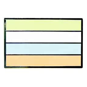 Unlabelled Pride Silver Metal Rectangle Lapel Pin Badge