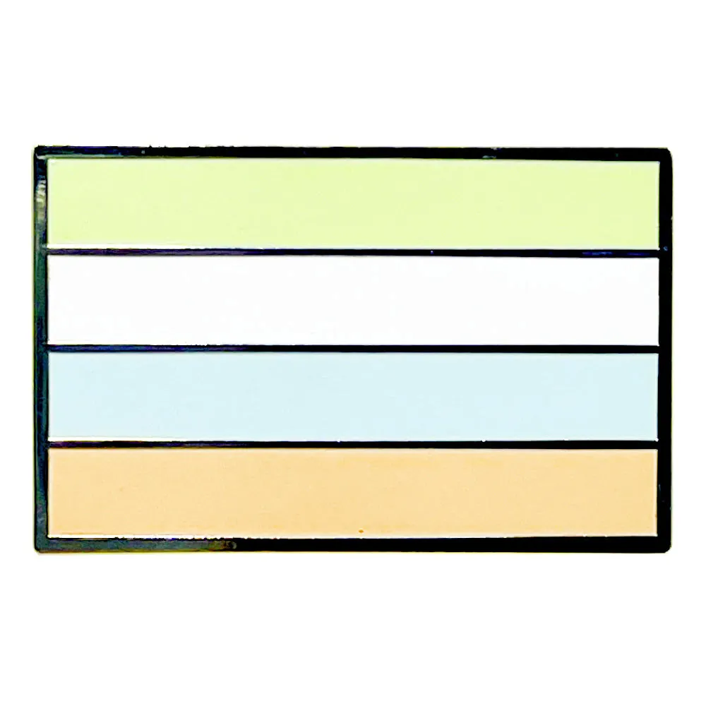 Unlabelled Pride Silver Metal Rectangle Lapel Pin Badge