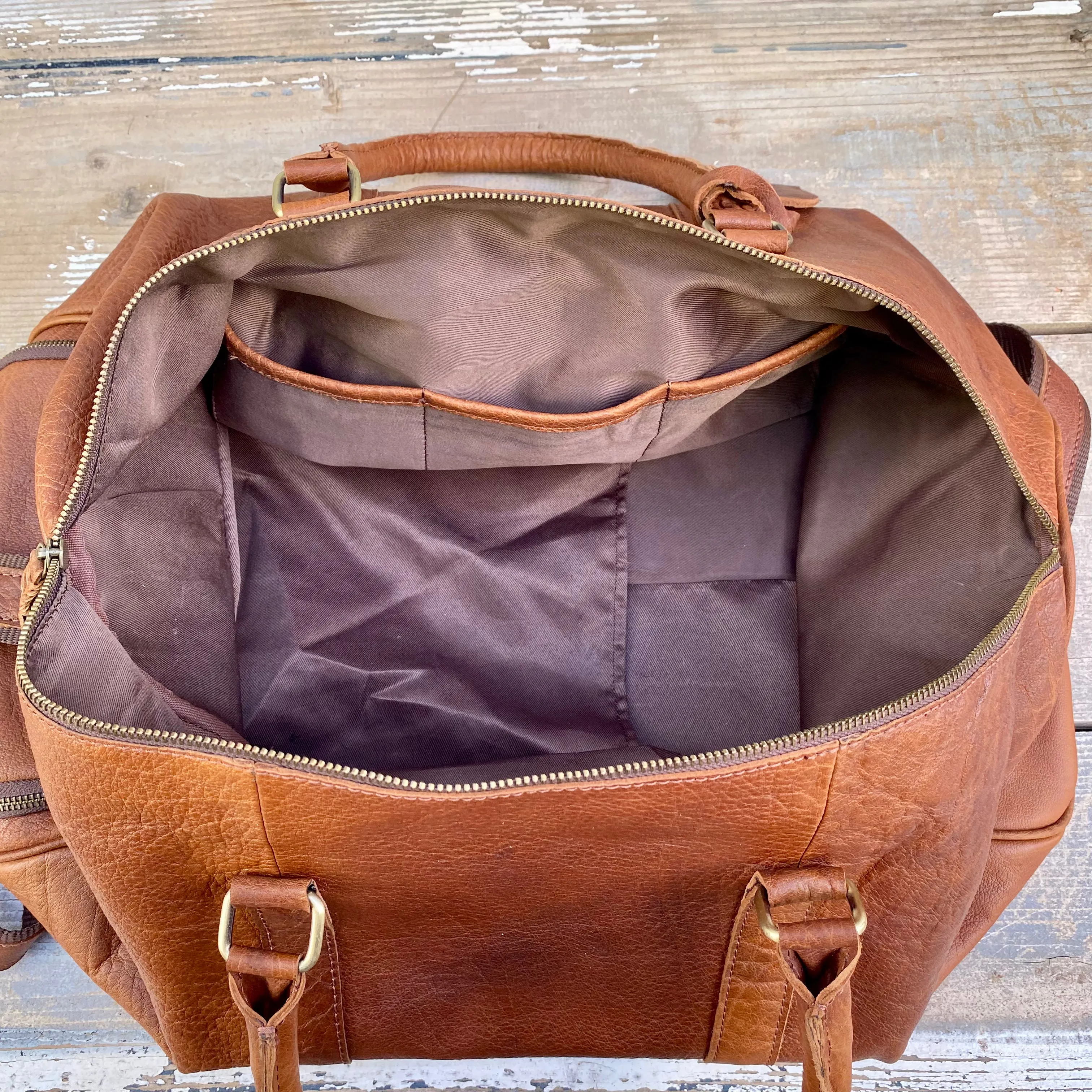 Vintage Leather Duffle/Sports Bag
