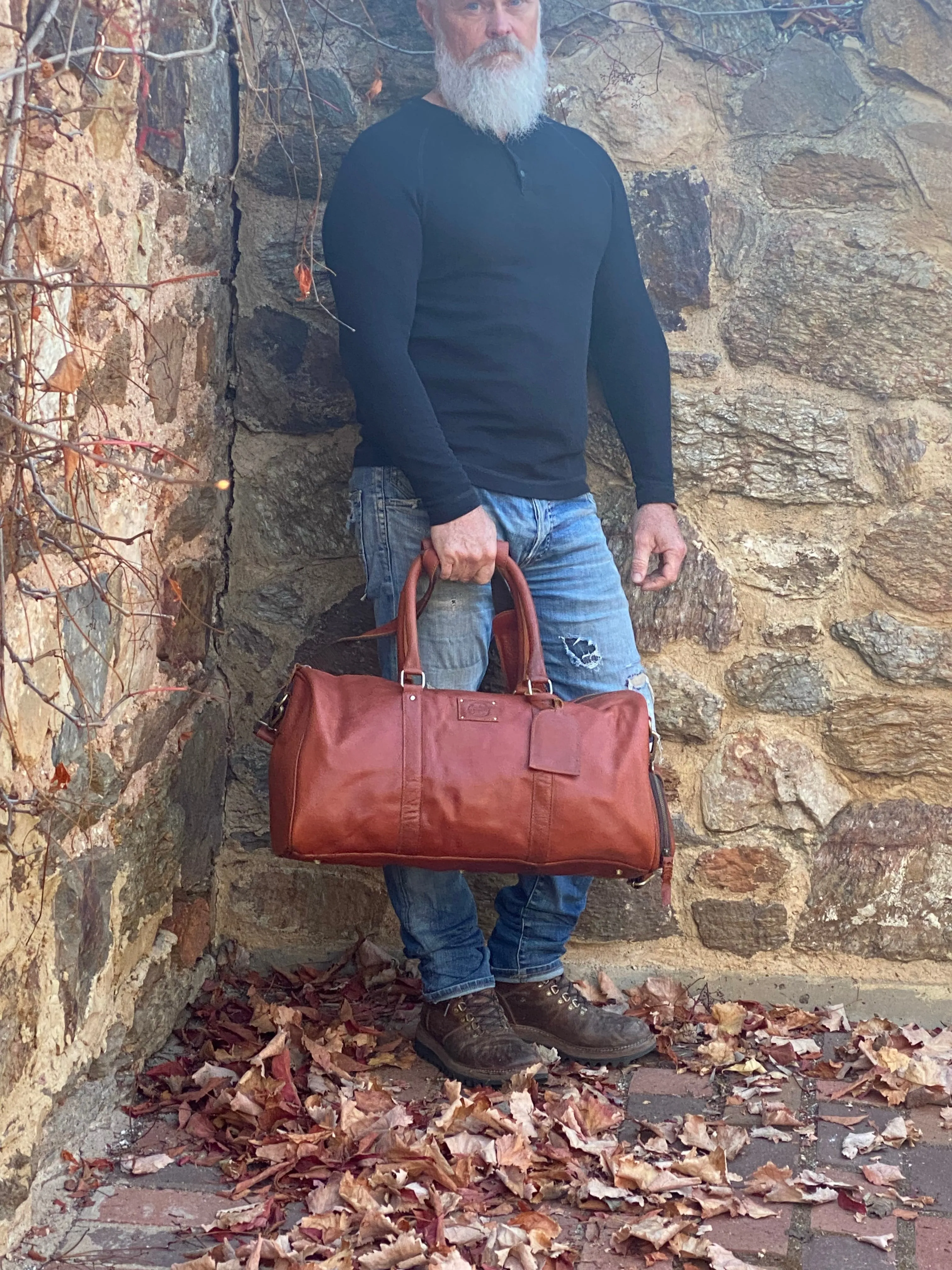Vintage Leather Duffle/Sports Bag