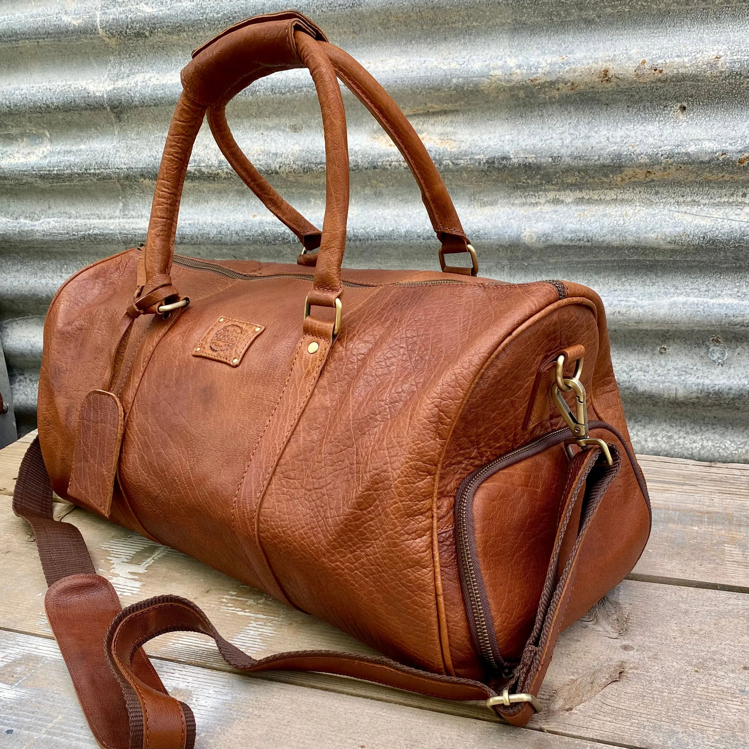 Vintage Leather Duffle/Sports Bag