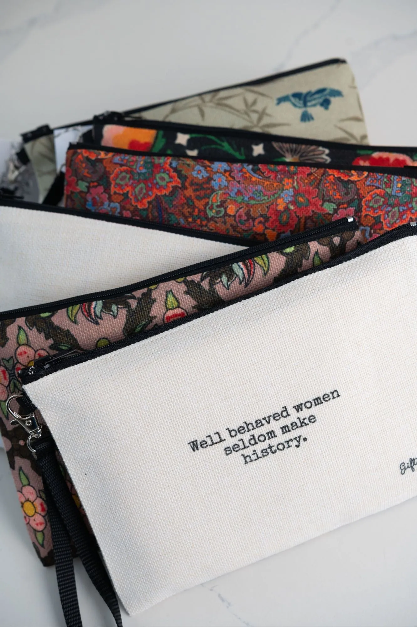 Weeping Willow Zippered Linen blend Bag