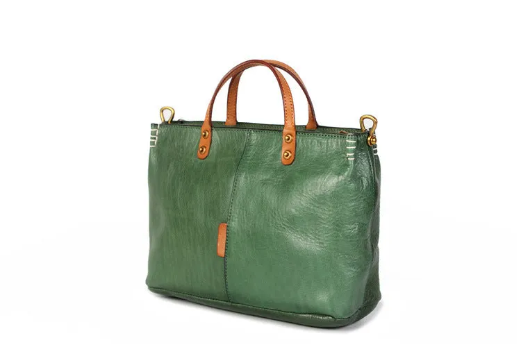 Womens Green Leather Handbags Cross Shoulder Bag for Women