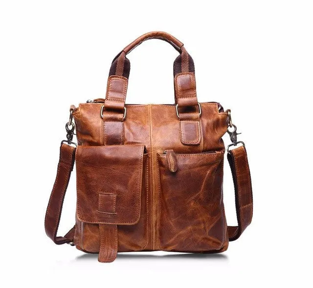 Xiniu Man Handbag Genuine Leather Vintage Buffalo Messenger Bags Satchel Laptop Briefcase Men's Bag #XTJ