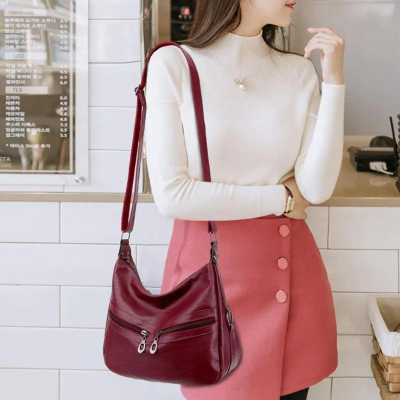 Zipper PU Leather Fashion Bag
